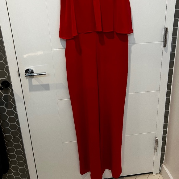 Chelsea 28 Double Layer Red Jumpsuit, Size 10 - Picture 4 of 6